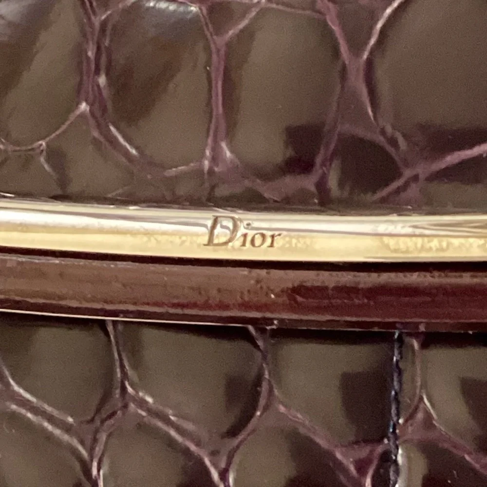 Christian Dior Dior Purple Crocodile Embossed Patent Clutch - Picture 11 of 15